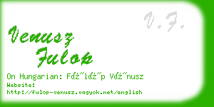 venusz fulop business card